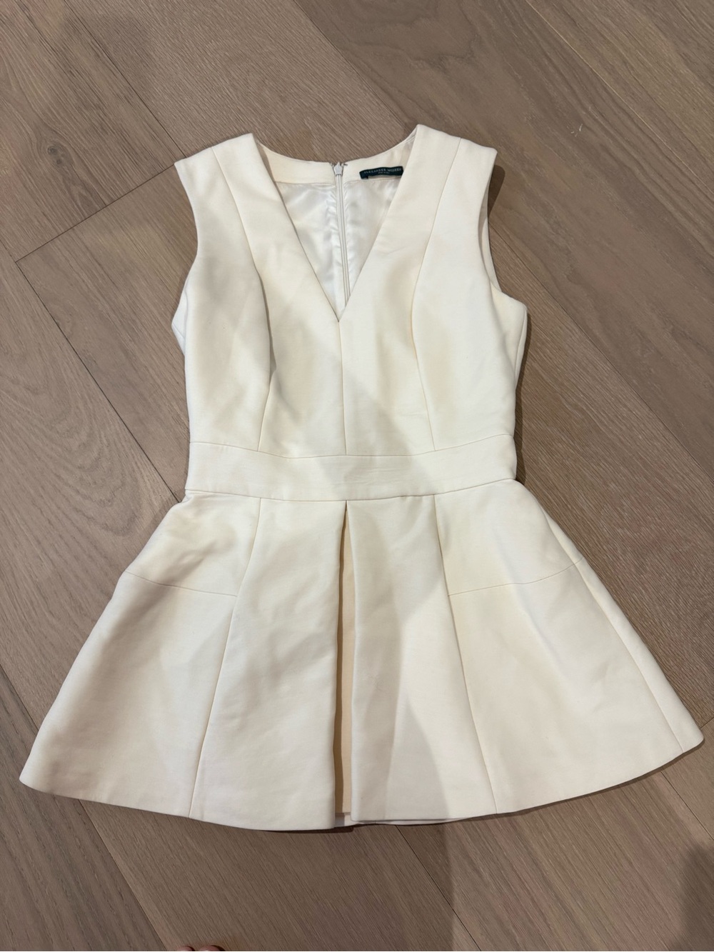 Alexander McQueen Cream Peplum V-Neck Top